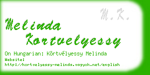 melinda kortvelyessy business card