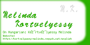 melinda kortvelyessy business card